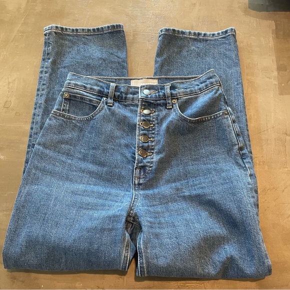 Everlane Way High Button Fly Jean in California Blue - Picture 4 of 13